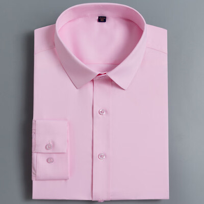 

Caesar KAISER bamboo fiber long-sleeved shirt mens business casual hot-free slim shirt solid color youth professional shirt KS870 romantic powder 42