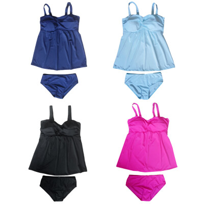 

Fashion Women Push Up Tankini Set Padding Wireless Low Waist Bikini Set Beach Bathing Swimwear