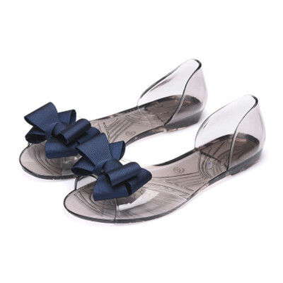 

Women Sandals Open Toe Summer Jelly Shoes Woman Fashion Butterfly-knot Flat Sandals Women Beach Shoes Slip On Flip Flops