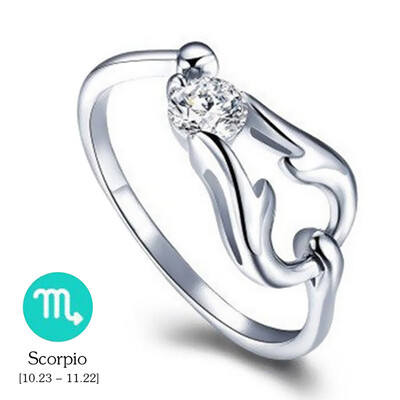 

12 Constellations Exquisite Glistening Retro Lovers Ring Women Ancient Elegant Attractive Zinc Alloy Finger Ring
