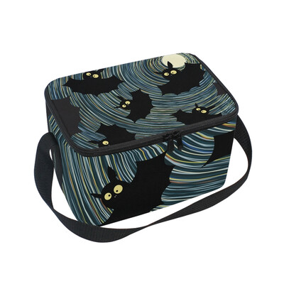 

ALAZA Lunch Box Insulated Lunch Bag Large Cooler Halloween Bat Tote Bag