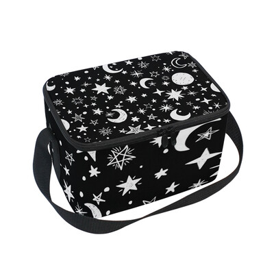 

ALAZA Lunch Box Insulated Moon And Stars Lunch Bag Large Cooler Tote Bag for Men Women