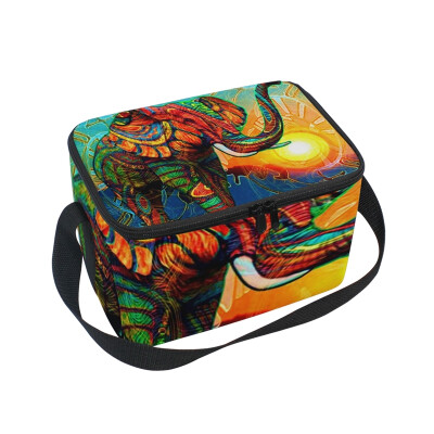 

ALAZA Lunch Box Insulated Fantasy Elephant Lunch Bag Large Cooler Tote Bag for Men Women