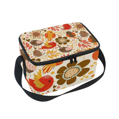 

ALAZA Lunch Box Insulated Lovely Birds Lunch Bag Large Cooler Tote Bagfor Men Women