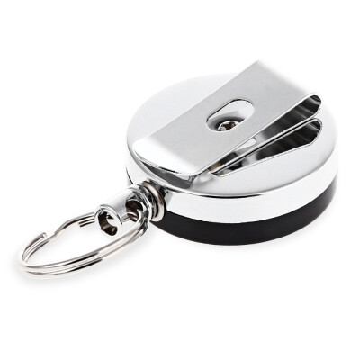 

Stainless Steel Badge Reel Retractable Key Ring Pull ID Card Holder