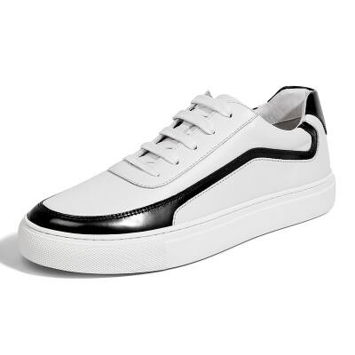 

Golf GOLF mens lace leather wild classic striped color trend casual sports low-top shoes GM1809344 white 42