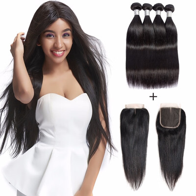 

Nami Hair Brazilian Straight Remy Hair 4 Bundles With Lace Closure 100 Human Hair Extensions With Lace Closure