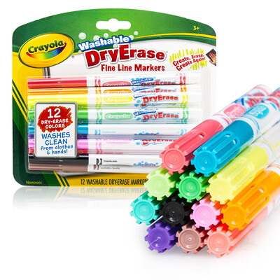 

Crayola Crayola 12 color easy to wipe whiteboard watercolor pen childrens drawing board with brush 98-5912