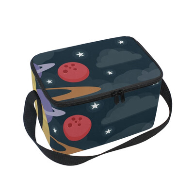 

ALAZA Lunch Box Insulated Cartoon Space Lunch Bag Large Cooler Tote Bagfor Men Women