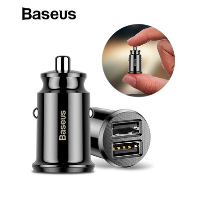 

Baseus Mini Dual USB Car Charger 31A Fast Charge Car-Charger for Handphone HP Tablet Charger Adapter in Car