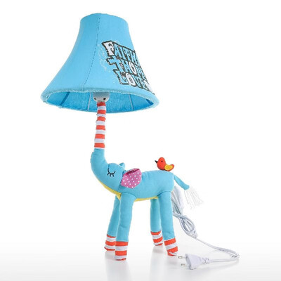 

Blue Elephant Lamp UK Plug Animal Lamp Kids Table Lamp Night Light for Kids Lampshade for Children Bedroom Nursery Room with Led B