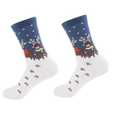 

Christmas Man Woman Adult Pure Cotton Antifriction Santa Claus Deer Snowman Winter Cartoon Socks