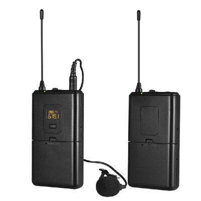 

Professional UHF Wireless Microphone System Transmitter & Receivers Set 16-Channels with Lavalier Lapel Microphone Compatible with