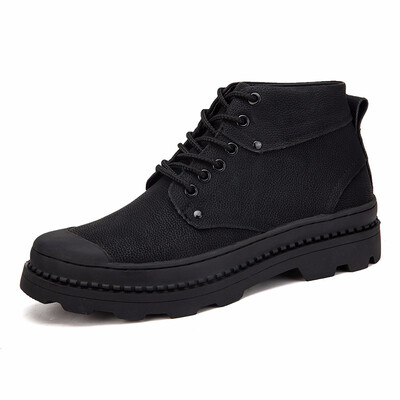 

Autumn&winter mens high-top leather work shoes medium motorcycle boots fashion with Martin boots&ankle boots