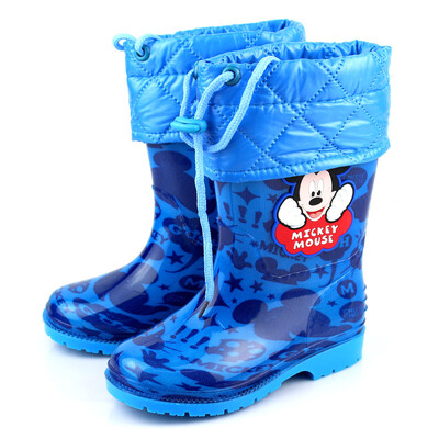 

Disney childrens rain boots rain boots autumn&winter models baby plus velvet non-slip warm water shoes boys&girls childrens rubber shoes 14760-Sapphire 29