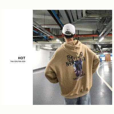 

Sweater mens hooded super fire spring&autumn trend Harajuku loose port wind student 2018