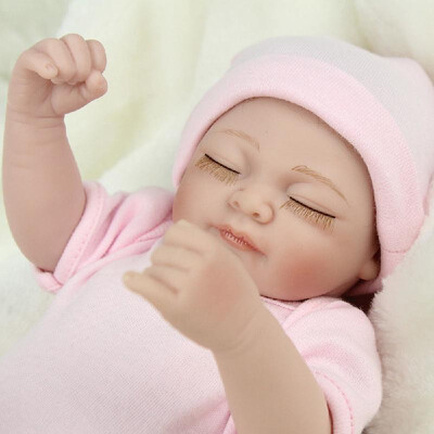 

Girl Baby Bath Grow up Educational Toy Silicone Vinyl Simulation Baby Doll with Clothes Pink Clothes