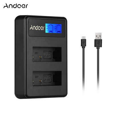 

Andoer LCD2-LPE17 Compact Dual Channel LCD Camera Battery Charger USB Input LCD Display for Canon LP-E17 Camera Battery for Canon