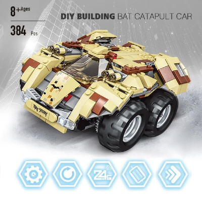 

DIY Building Bat Catapult Car 384PCS Children Educational DIY Assembly Construction Block Toy for Children