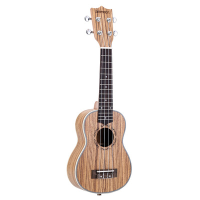 

ammoon Zebrawood 21" Acoustic Ukulele 15 Fret 4 Strings Stringed Musical Instrument