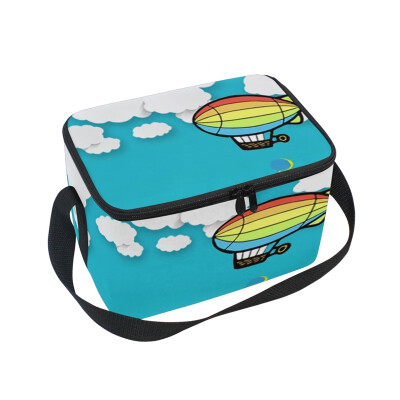 

ALAZA Lunch Box Insulated Hot-Air Balloon Ship Lunch Bag Large Cooler Tote Bagfor Men Women