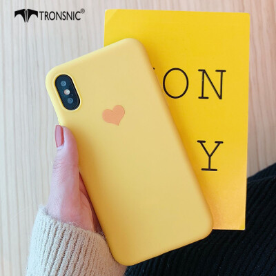 

TRONSNIC Love Heart Phone Case for iPhone X XS Luxury Matte Pink Yellow Case Purple Silicone Cover