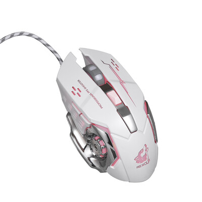 

Free Wolf Wired Gaming Mouse Professional FPS Mouse with 4000DPI Silent Click Gaming Mice with Programmable Buttons Ergonomic Grip