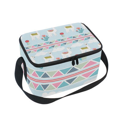 

ALAZA Lunch Box Cute Llama Castus And Flower Insulated Lunch Bag Large Cooler Tote Bagfor Men Women