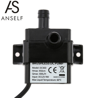 

Anself Ultra-quiet Mini DC12V 9W Micro Brushless Water Oil Pump Waterproof Submersible Fountain Aquarium Circulating 300LH Lift 4