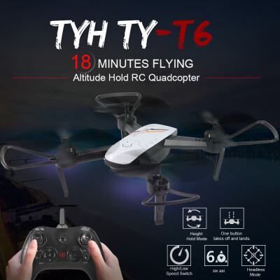 

TYH TY-T6 Wifi FPV 20MP Wide Angle Camera 24G 6-Axis Gyro 3D Flip Headless Mode Long Time Flying Altitude Hold RC Quadcopter