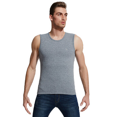 

Playboy PLAYBOY Mens Dongli velvet warm vest warm vest men plus velvet thick wide shoulder round neck bottoming cotton sleeveless underwear vest light gray ash