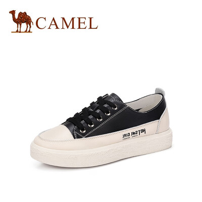 

Camel CAMEL ladies playful letters fashion stitching round head casual shoes A91515671 black 35