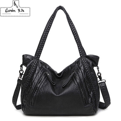 

2019 New brand High Quality Soft Leather Large Pocket Casual Handbag Womens Handbag Shoulder Bag Large Capacity Handbag