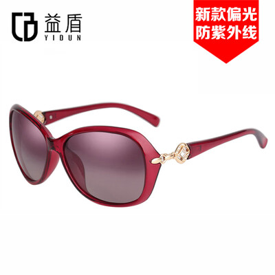 

Yidun YIDUN 2322 2019 new polarized driving sunglasses ladies elegant fashion sunscreen glasses long face sunglasses round face wine red