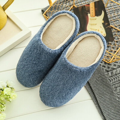 

New Pure Color Soft Plain Slippers Wood Floor Non-slip Silent Mute Cotton Slippers Unisex Type