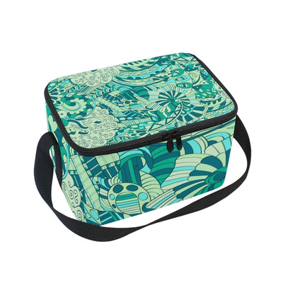 

ALAZA Insulated Lunch Box Tracery Calming Pattern Lunch Bag for Men Women Portable Tote Bag Cooler Bag