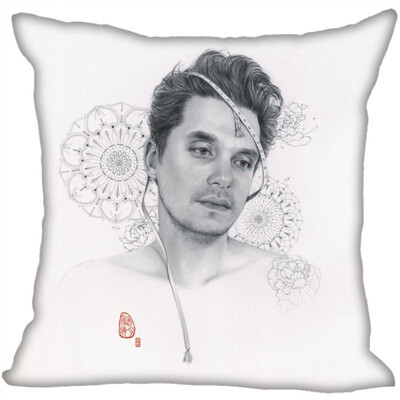 

John Mayer Pillow Cover Bedroom Home Office Decorative Pillowcase Square Zipper Pillow Cases Satin Fabric No Fade