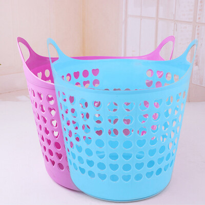 

Morning color plastic hamper dirty clothes storage baskets clothing baskets put toys baskets household laundry baskets blue plus red 2 packs SC5020