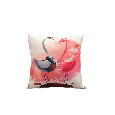 

Linen Flamingo Cushion Cover for Couch Car Waist Pillow Cushion Home Decorative Pillowcase