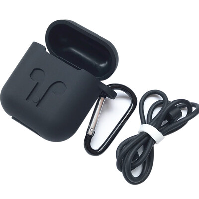 

3in1 Silicone Case for Apple AirPods Wireless BT Headset Protective Storage Box Cover Pouch Carabiner Lanyard