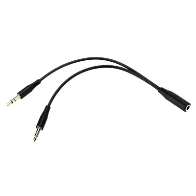 

18cm 35mm Audio Conversion Line 2 Male to 1 Female AUX Cord Two in One Computer Headset Microphone Cable Red
