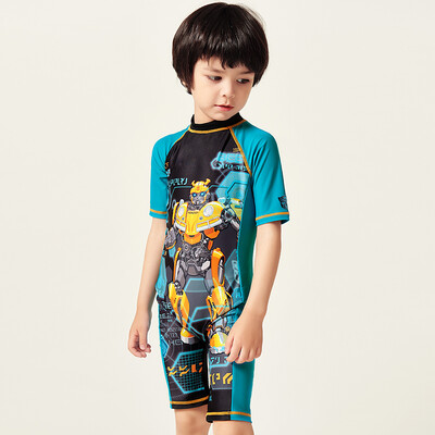 

Yizi Childrens Swimsuit Boy Baby Baby Siamese Swimsuit Spa Surfing Suit Transformers Swimwear EZI18B016 Blue Print 100cm