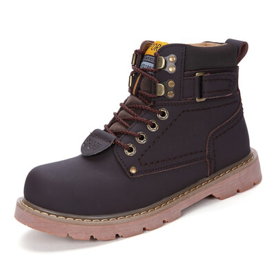 

Womens Boots Fashion Casual Boots Genuine Leather Martin Boots Lace Up Shoes Yellow Black Brown Size 35-46