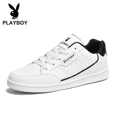 

Playboy PLAYBOY fashion running casual board shoes mens low cut with anti-skid PL611030 white black 43