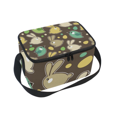 

ALAZA Lunch Box Insulated Rabbits And Chickens Lunch Bag Large Cooler Tote Bagfor Men Women