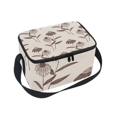 

ALAZA Lunch Box Insulated Chrysanthemum Design Lunch Bag Large Cooler Tote Bag for Men Women