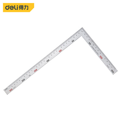 

Deli deli stainless steel turn ruler steel square ruler -shaped ruler woodworking right angle 90 degree ruler double-sided scale 150x300mm DL7130