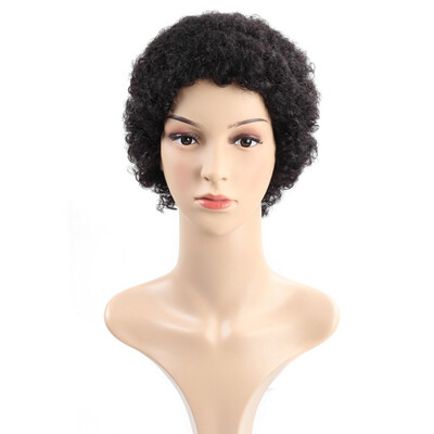 

Brazilian Hair Kinky Curly Human Hair Wigs 8inch Swiss Lace Short Wigs