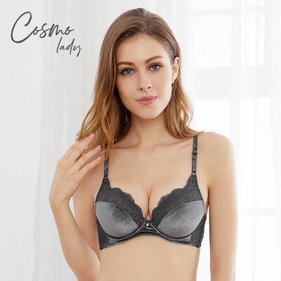 

Urban beauty bra Lin Chi-ling with the paragraph 18 autumn&winter new soft steel ring beauty back lace smooth velvet thin cup sexy underwear 2B8116 dark silver gray 3680C