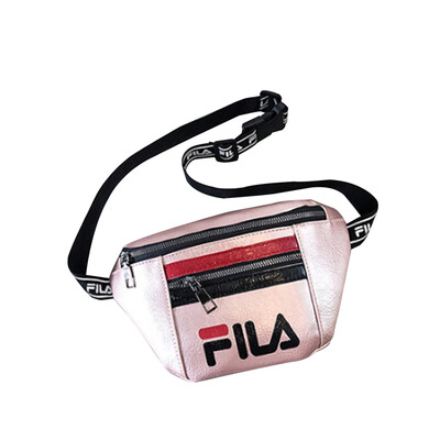 

FILA Fashion Waist Bag All-match Square Shape Adjustable Strap PU Waist Bag